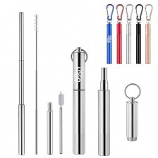 Reusable Collapsible Straws with Metal Case